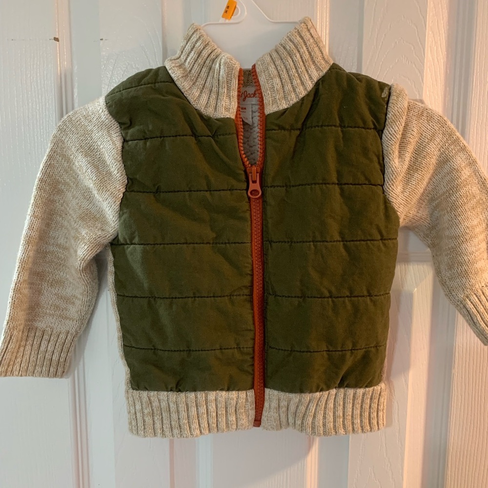 Cat & Jack Green and Beige Quilted Sweater